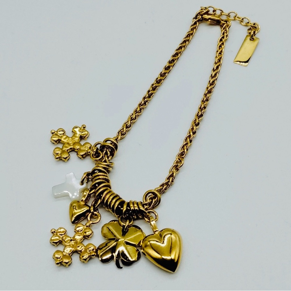 ❌SOLD ❌Authentic YSL Saint Laurent Gold Charm Bracelet with box